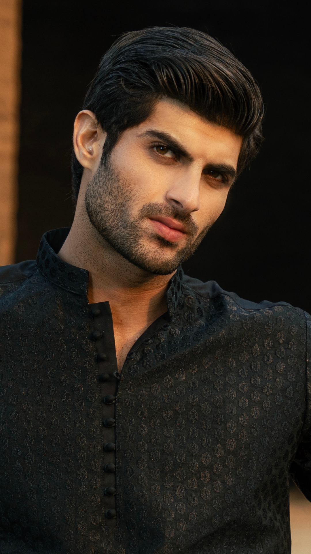 CK 742 Black Needlework Men Kurta With Trouser