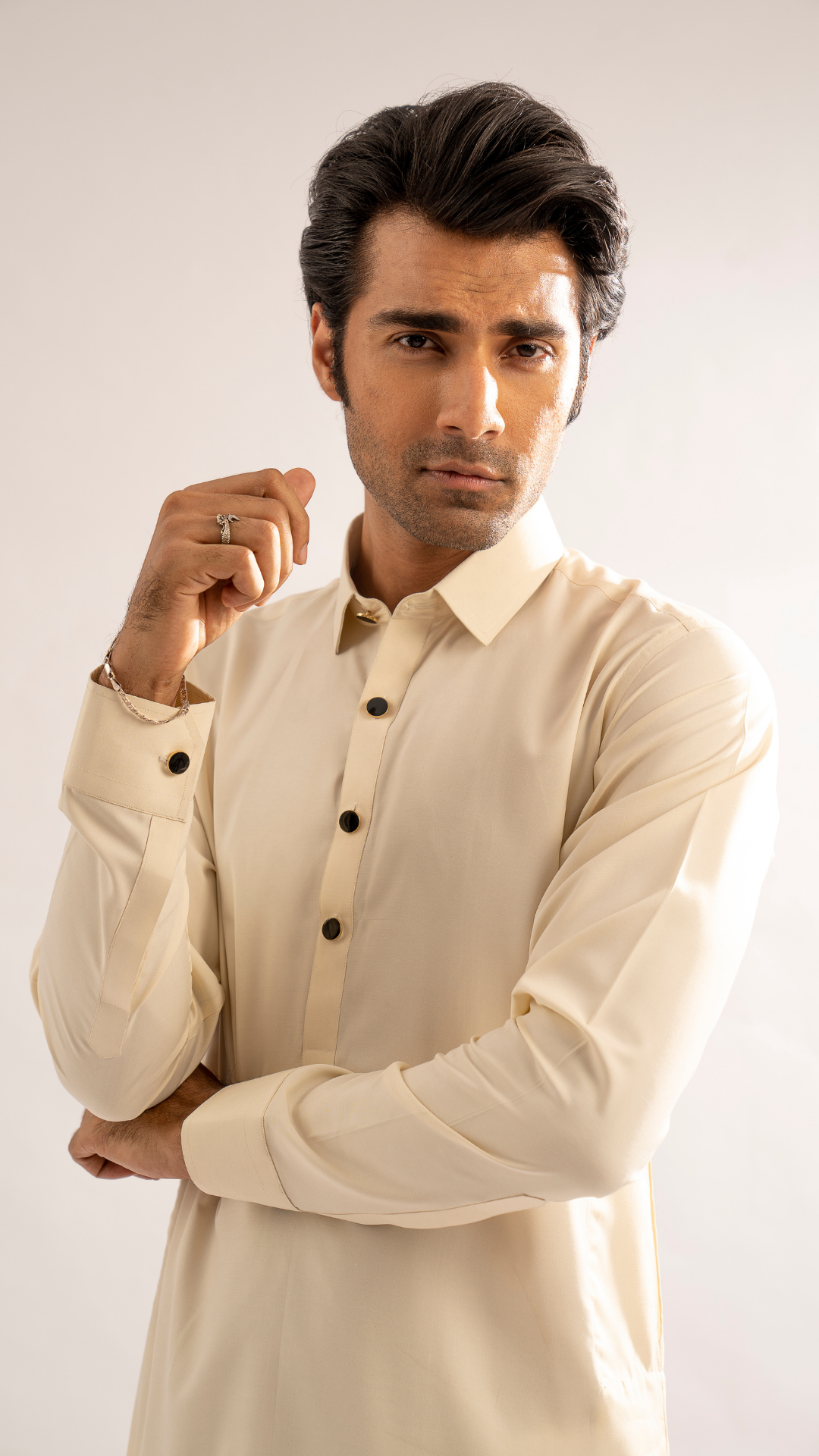 ER 670 Fakhar Men's Beige Classic Kurta With Shalwar