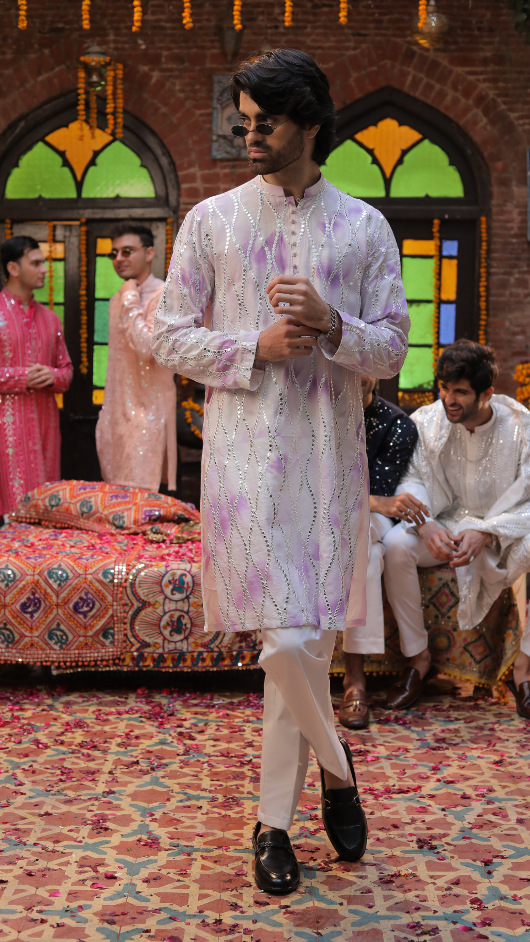 MR 83 Purple Chanderi Kurta for Men And Trouser
