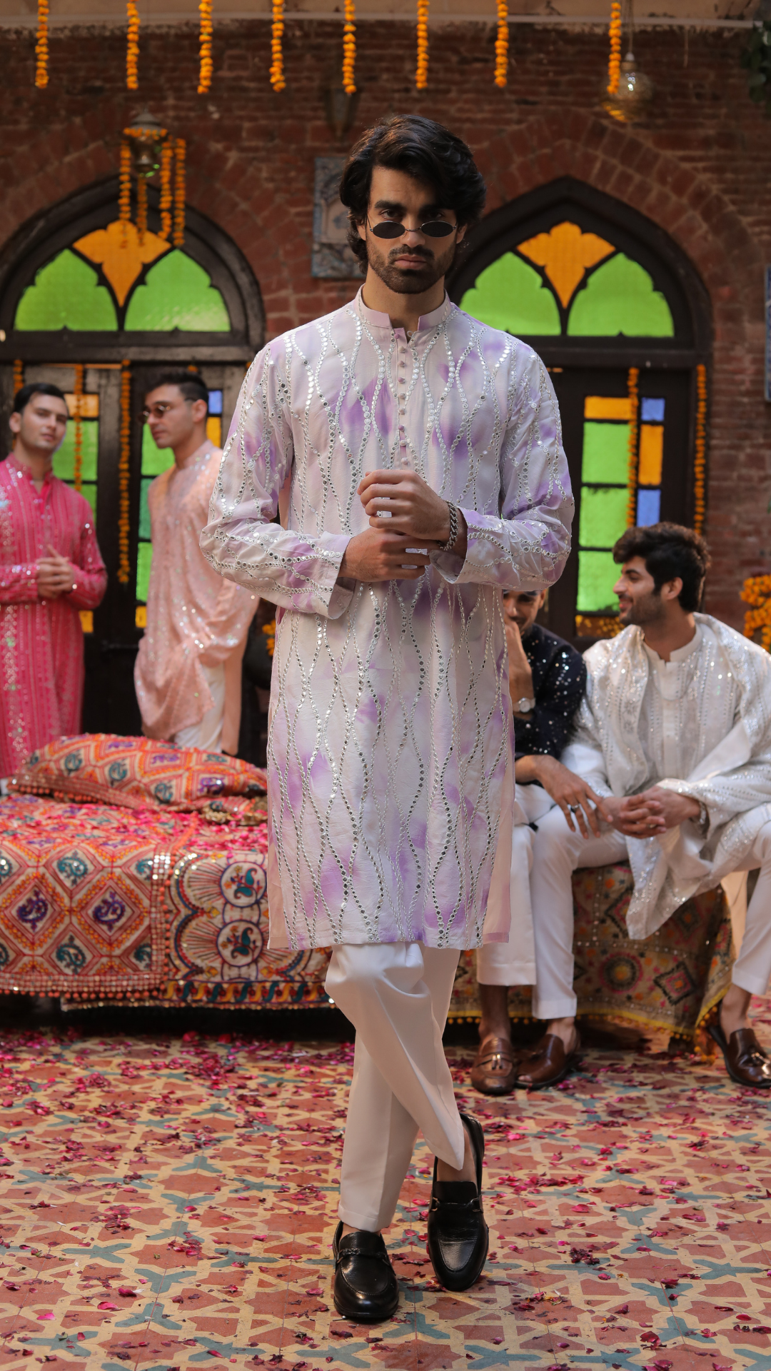 MR 83 Purple Chanderi Kurta for Men And Trouser