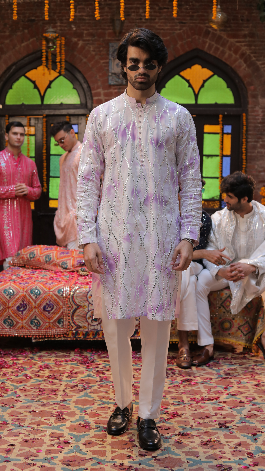 MR 83 Purple Chanderi Kurta for Men And Trouser