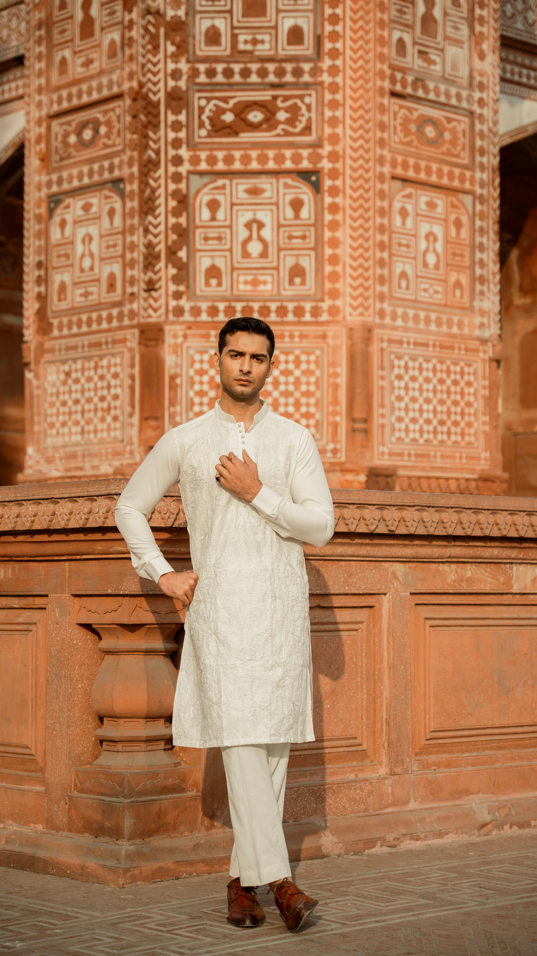 CK 740 Off White Chikankari Work Kurta With Trouser