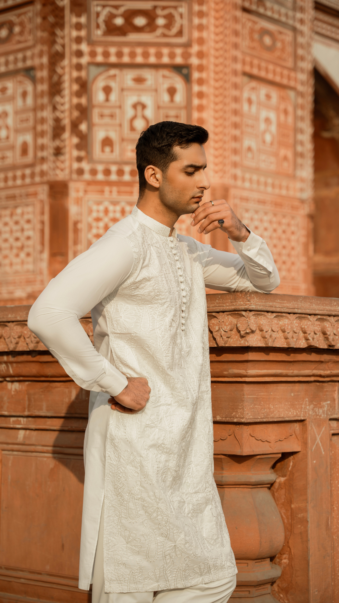 CK 740 Off White Chikankari Work Kurta With Trouser