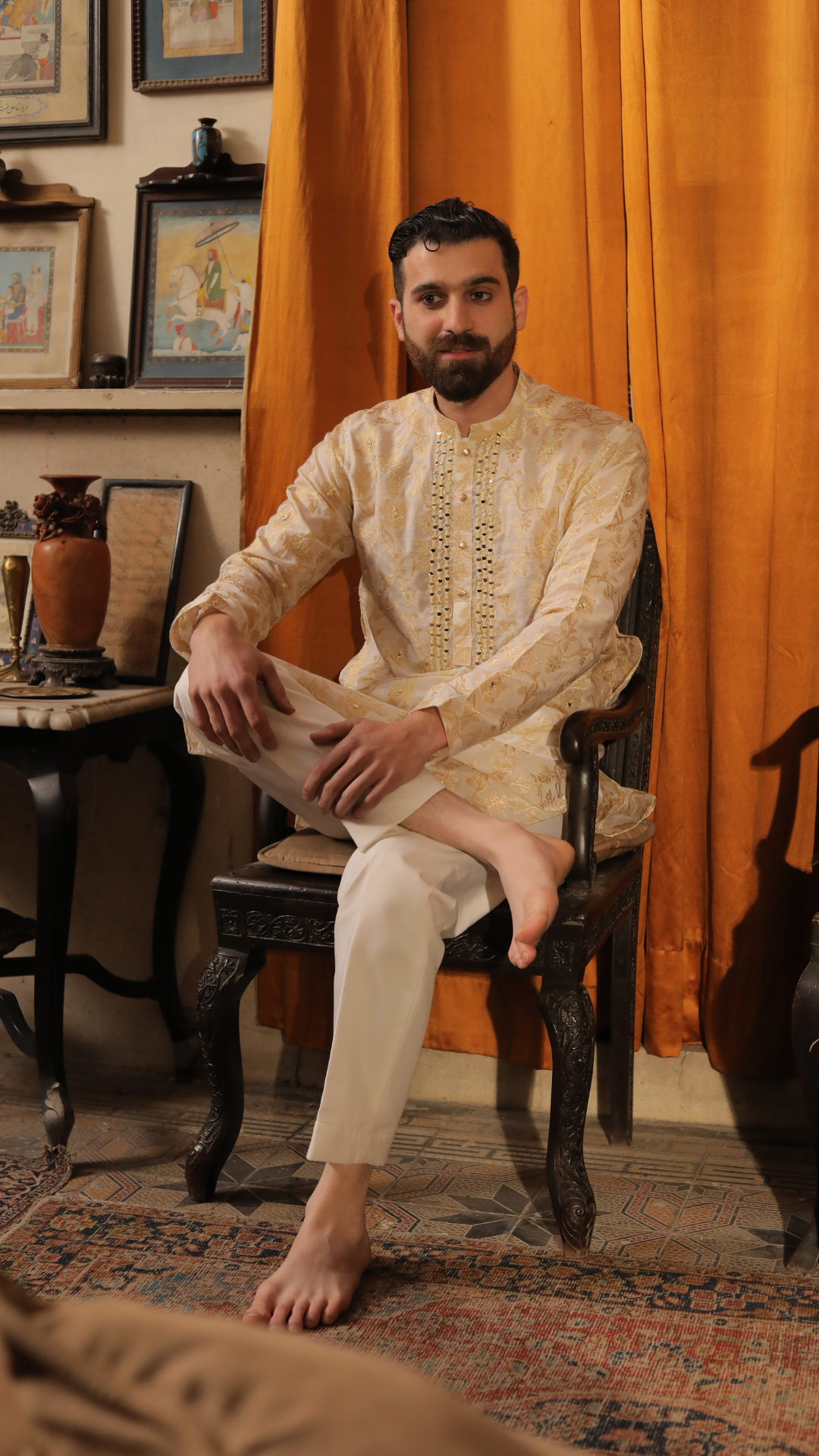 MR 89 Mirror Work Kurta Pajama For Groom