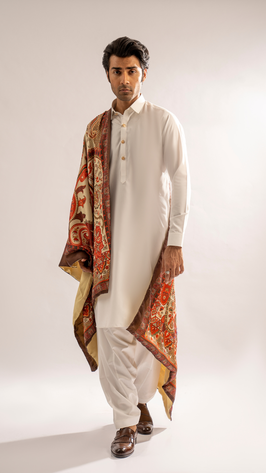 ER 709 White Conservative Kurta Shalwar For Men