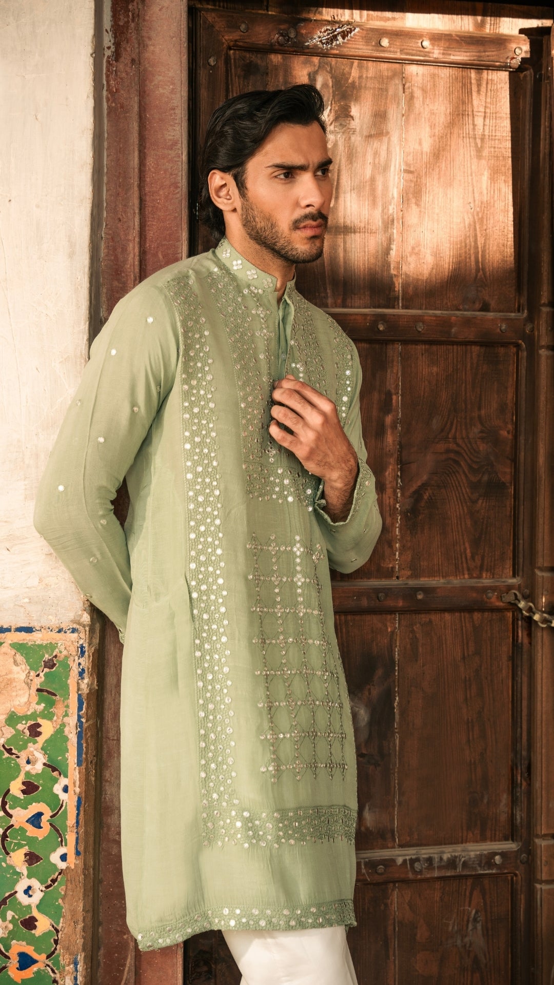ER 661 Men's Sea Green Kurta Dress With Trouser