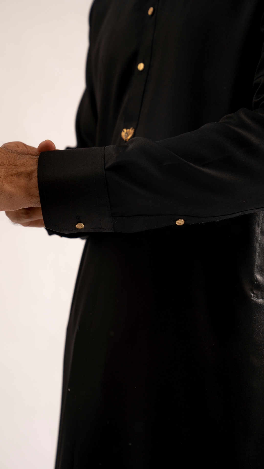 ER 776 Black Ancestral Kurta Shalwar For Men