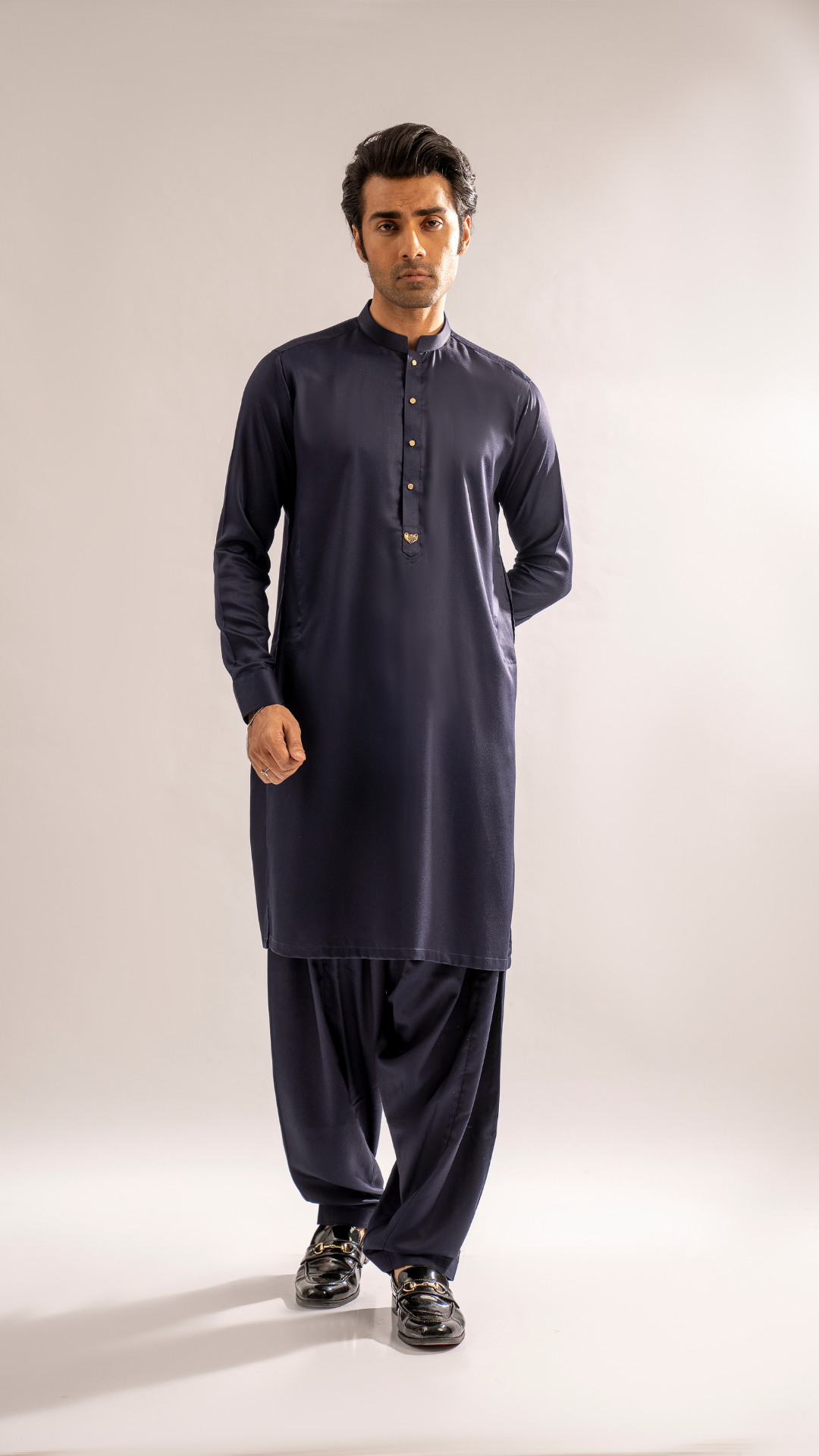 ER 778 Navy Blue Traditional Kurta Shalwar For Men
