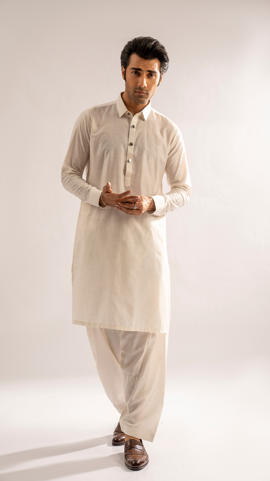 ER 699 Traditional White Kurta Shalwar For Men