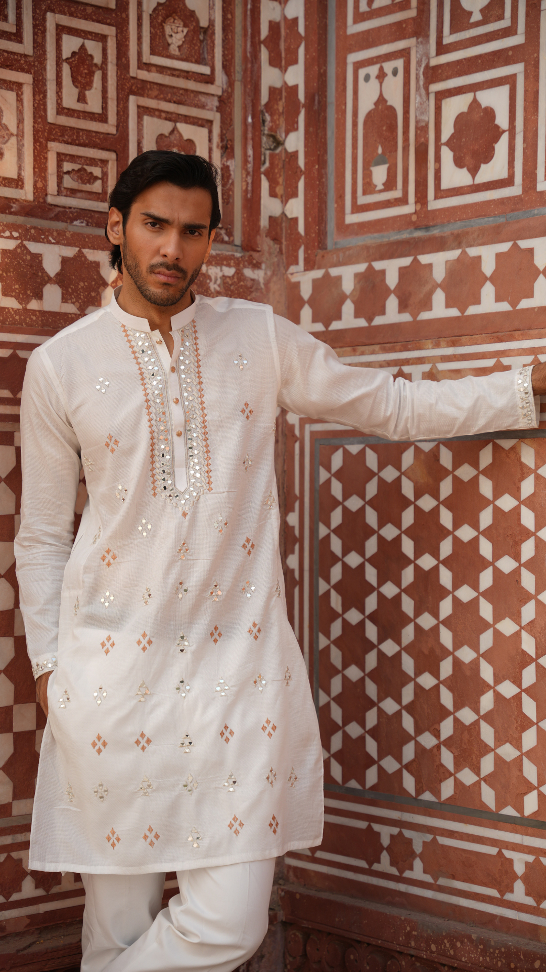Mirror Work Men&#39;s Kurta Pajama