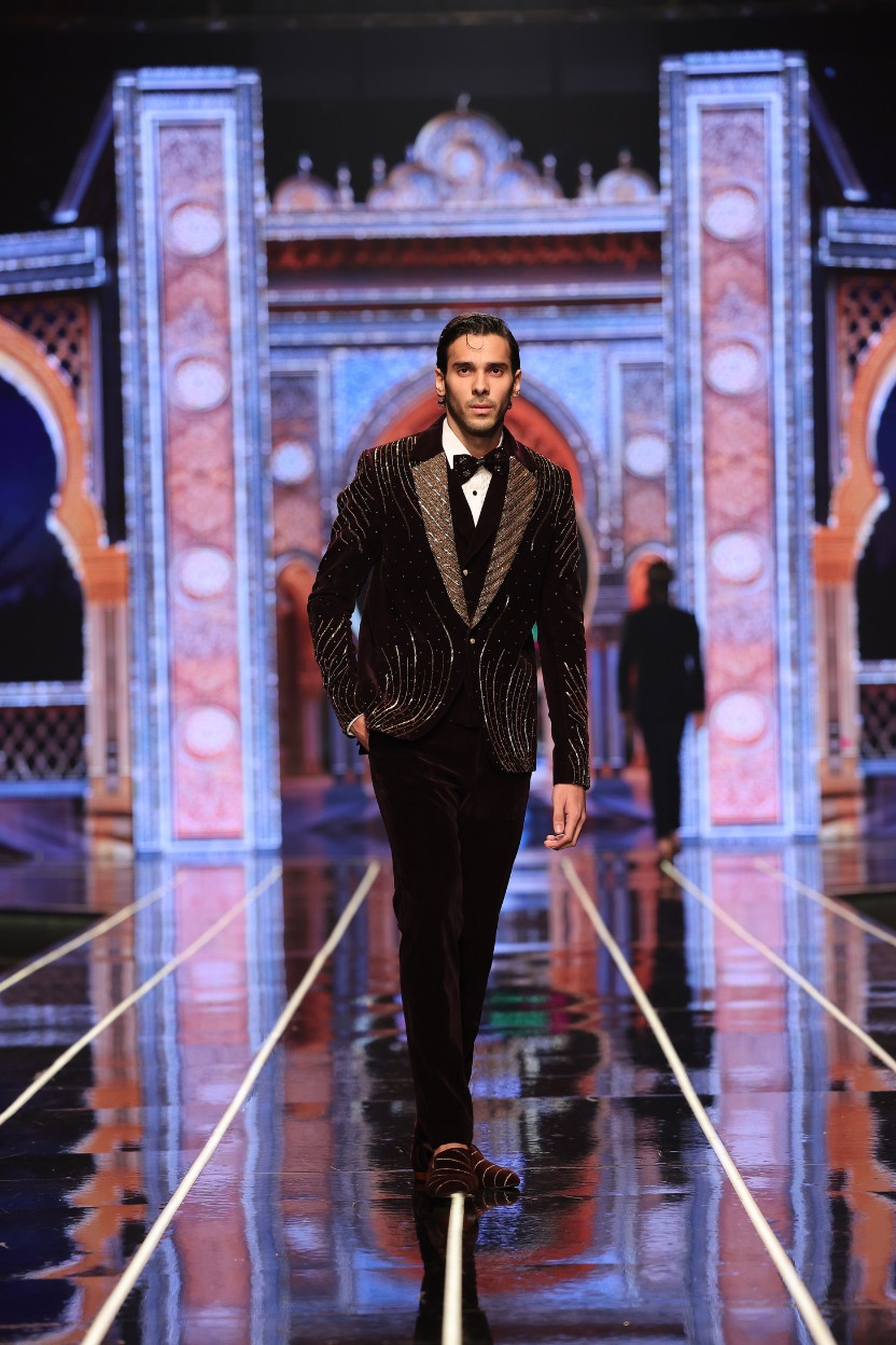 Brown Tuxedo With Hand Work