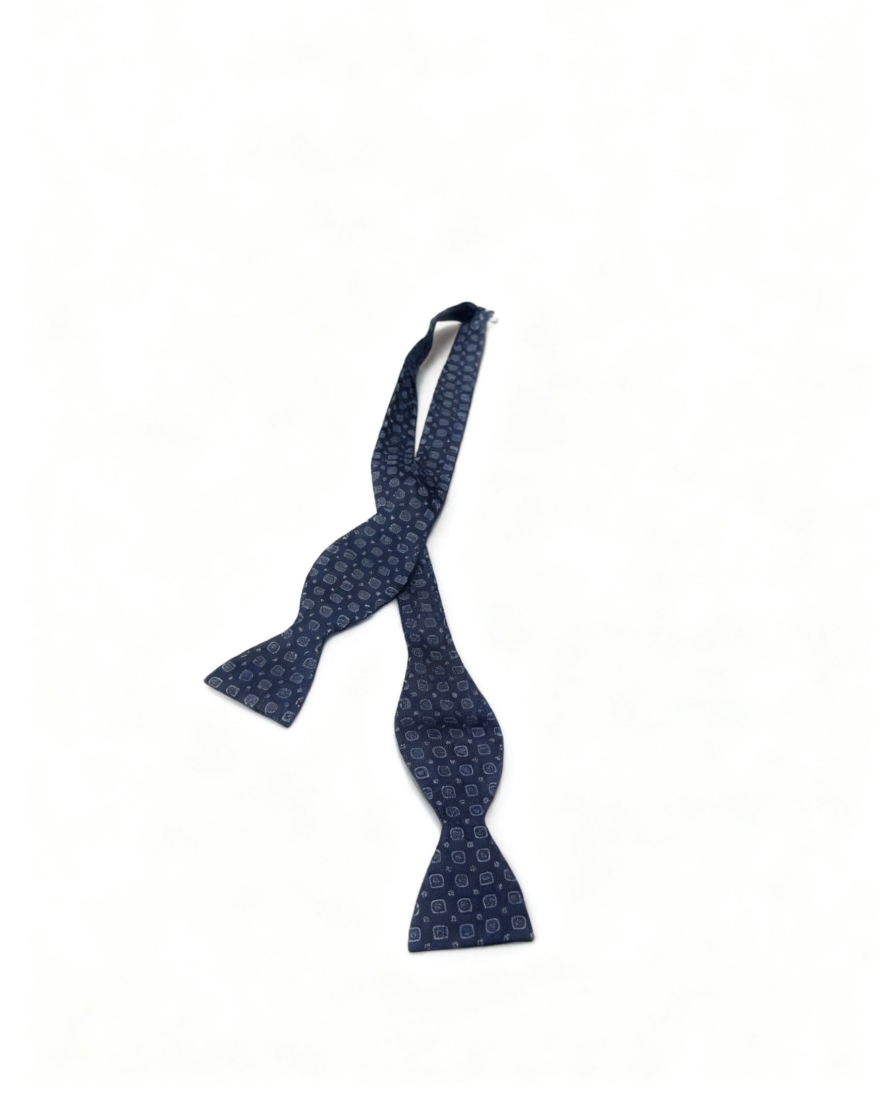 Blue patterned bow tie