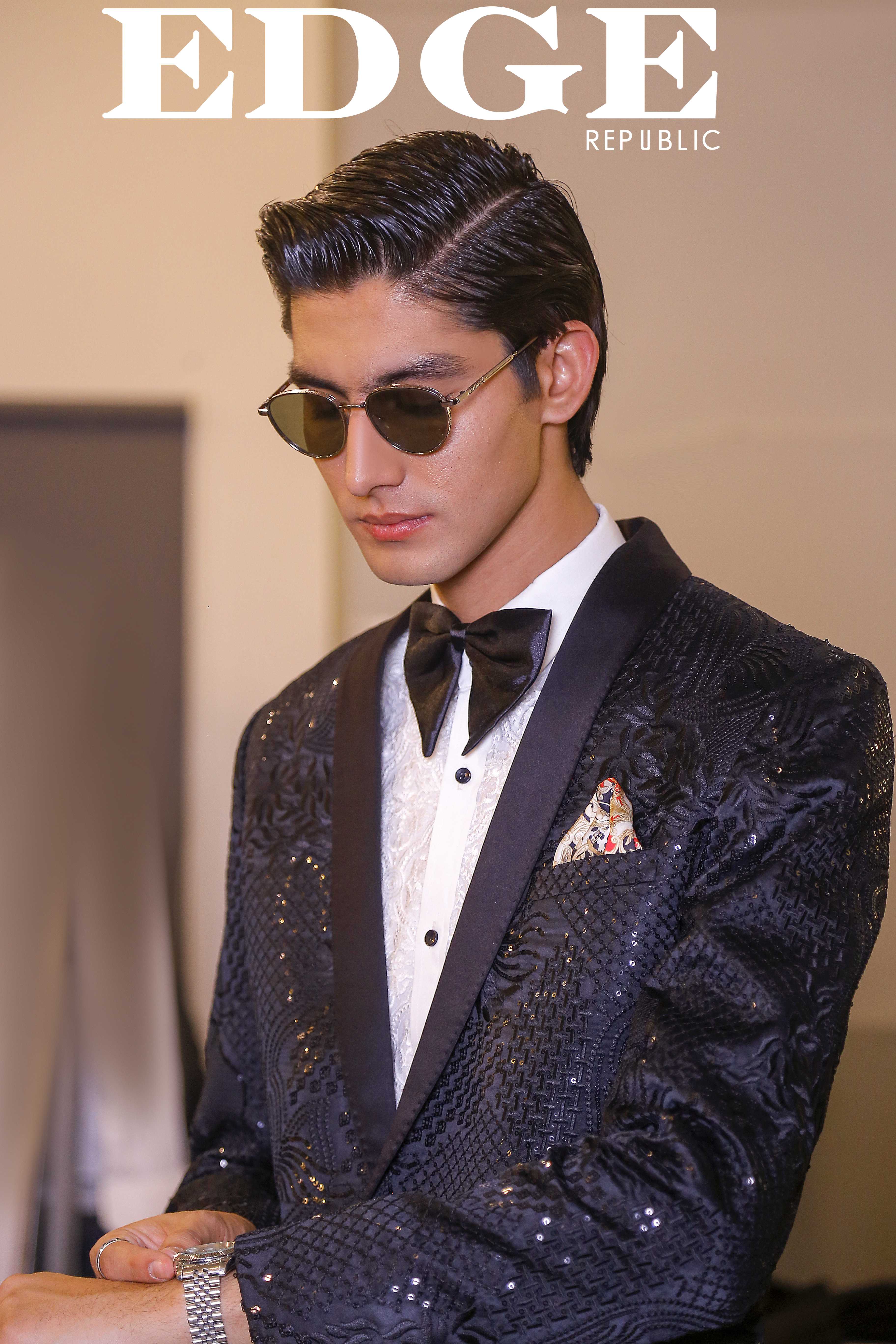 Black Sequin Tuxedo Men