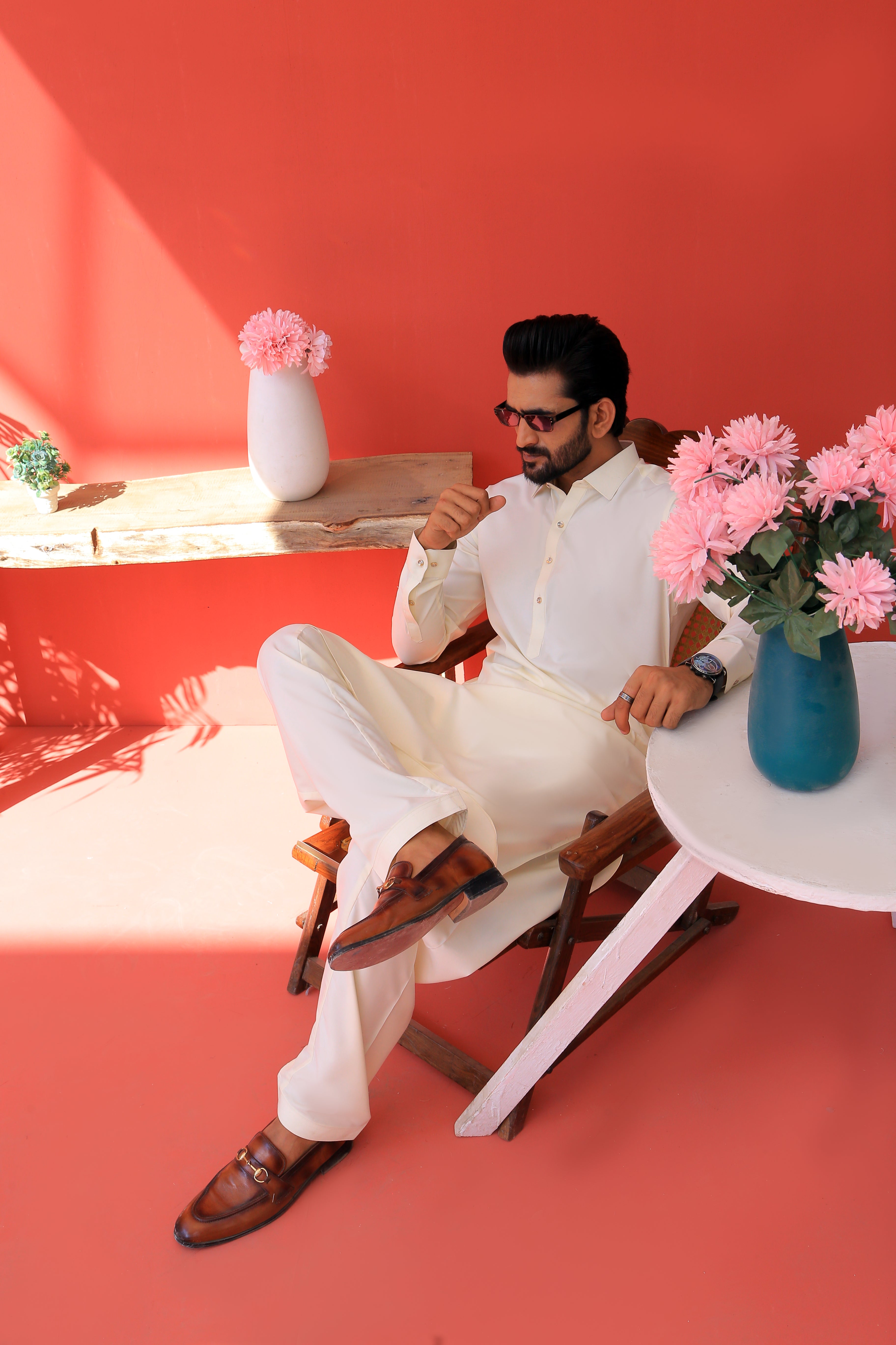 ER 788 Aba White Kurta Shalwar For Men